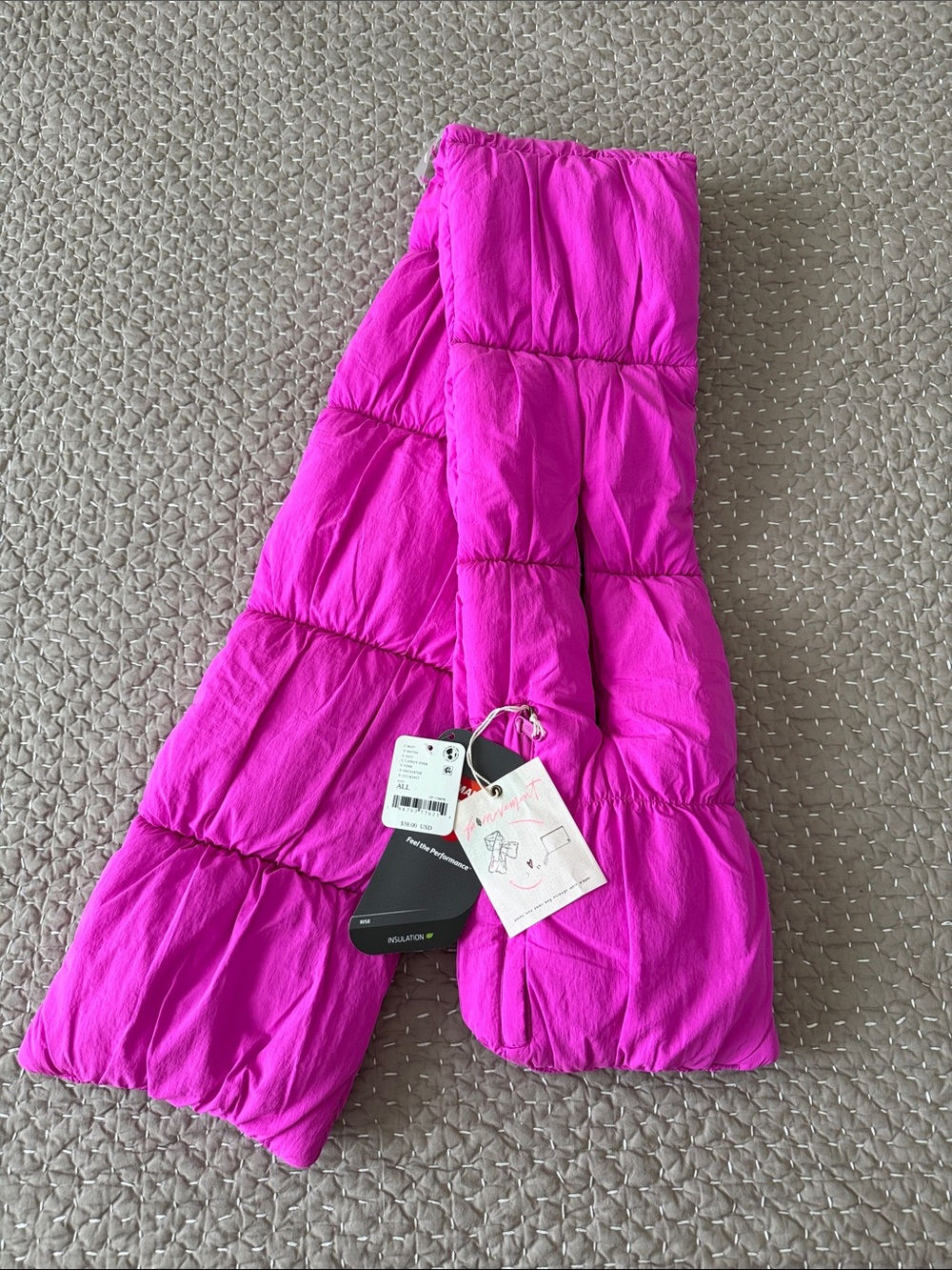🩷FP Movement by Free People Quilted Puffer Scarf in Hot Pink